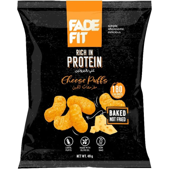 Fade Fit - Cheese Puffs , Rich in Protein, Baked, Non Gmo 40g