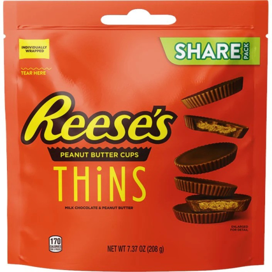 Reese's Peanut Butter Thins Pouch 208g, Pack Of 6