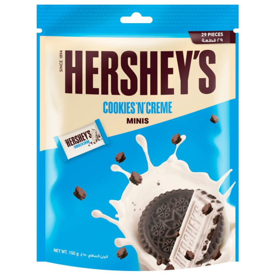 Hershey's Cookies 'n' Crème Minis Pouch 150g, Pack Of 6