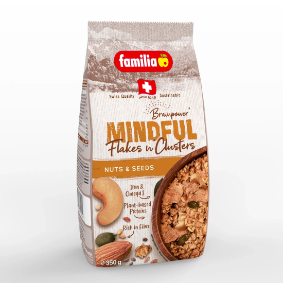 Familia Flakes n Clusters Cereal  Mindful Nuts & Seeds 350g, Pack Of 6