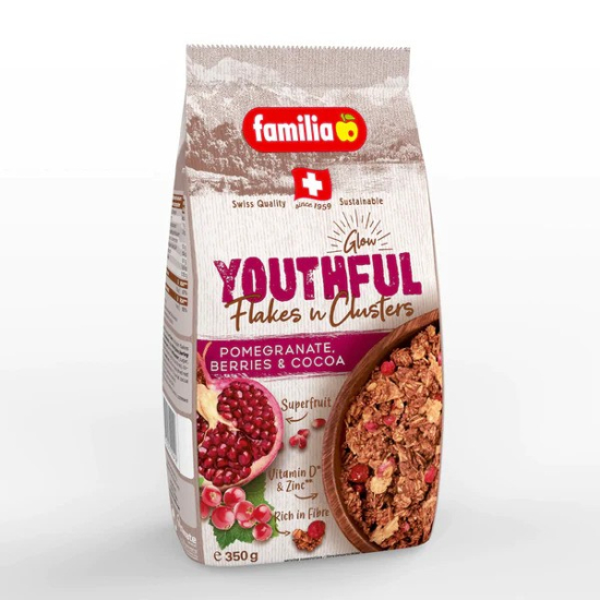 Familia Flakes n Clusters Cereal  Youthful Berries & Cocoa 350g, Pack Of 6