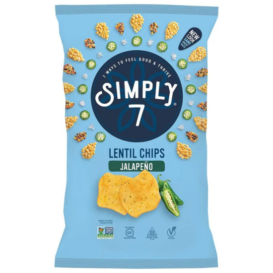 Simply7 Chips Lentil Jalapeno 103g, Pack Of 6