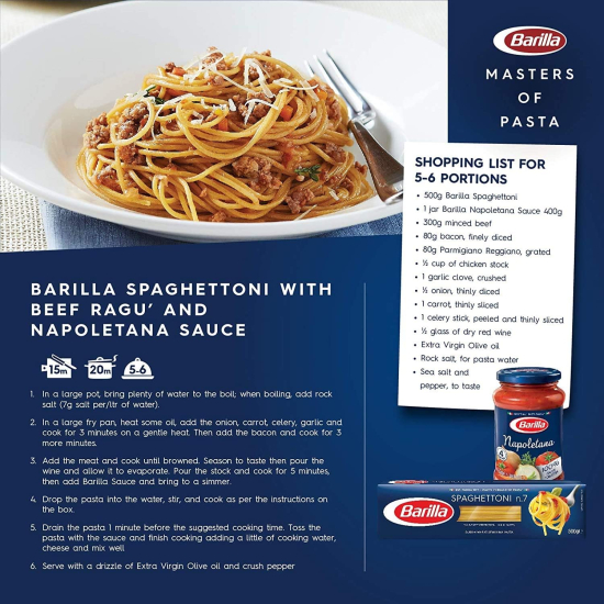 Barilla Spaghetti No.7 Pasta 500g, Pack Of 12