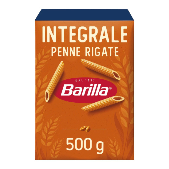 Barilla Pasta Penne Rigate Whole Wheat 500g, Pack Of 8