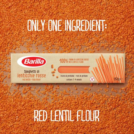 Barilla Pasta Spaghetti Red Lentil Gluten Free 250g, Pack Of 8