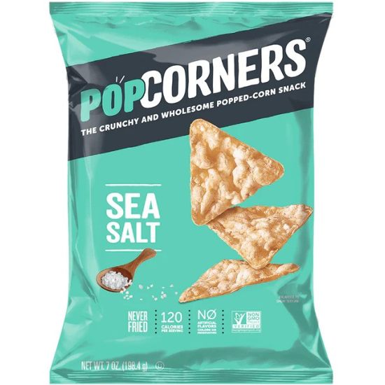 Popcorners Sea Salt Corn Snack, Never Fried, Non GMO 7 Oz (198g)