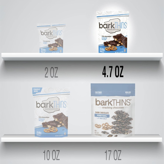 Hershey's Barkthins Snacking Dark Chocolate Pretzel With Sea Salt, 133g