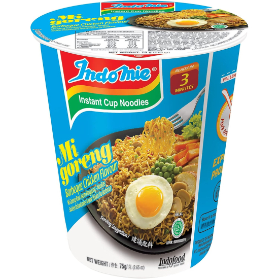 Indomie Instant Noodles, Halal Certified, Barbeque Chicken Flavour 75g