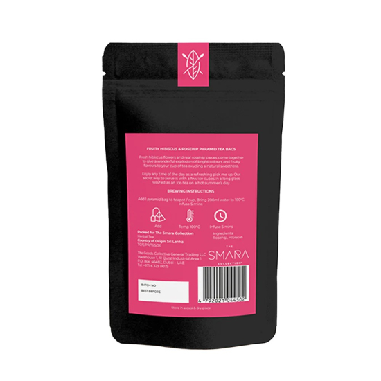 The Smara Collection Fruity Hibiscus Rosehip Tea Bag,(2.5Gx100)