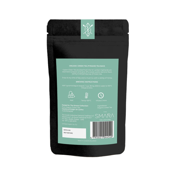 The Smara Collection Organic Green Tea Bag,(2.5Gx100)