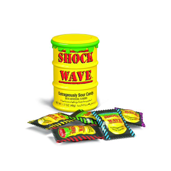 Shock Wave Drum Assorted Sour Candy 48g, Pack Of 6