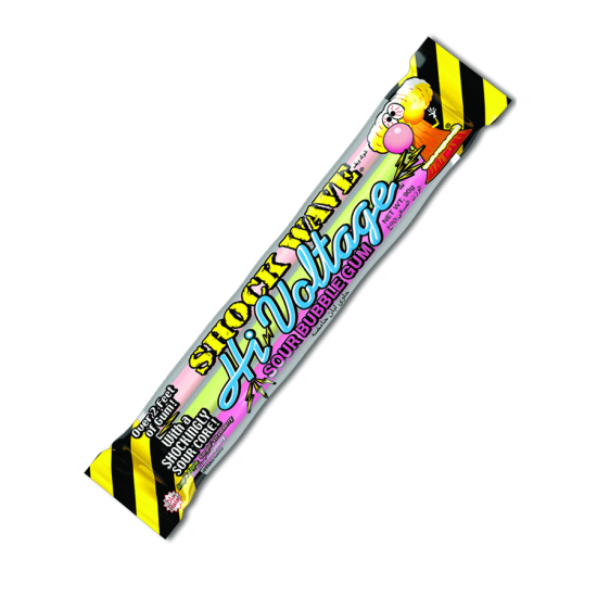 Shock Wave Hi-Voltage Sour Bubble Gum 90g, Pack Of 6