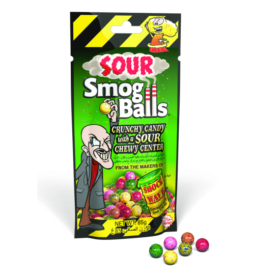 Shock Wave Sour Smog Balls Gusset Bag 85g, Pack Of 6