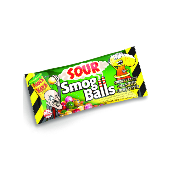 Shock Wave Sour Smog Balls Fin Seal Pack 57g, Pack Of 6