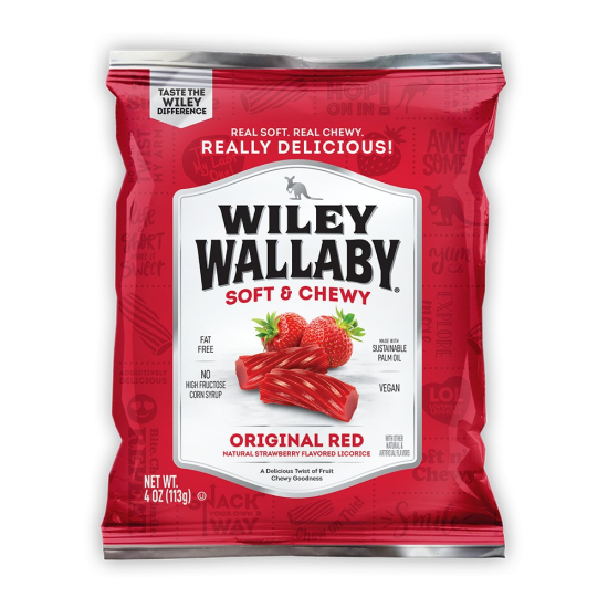 Wiley Wallaby Soft & Chewy Classic Red Strawberry 113g, Pack Of 6