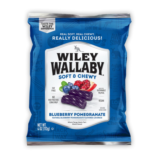 Wiley Wallaby Soft & Chewy Blueberry Pomegranate 113g, Pack Of 6