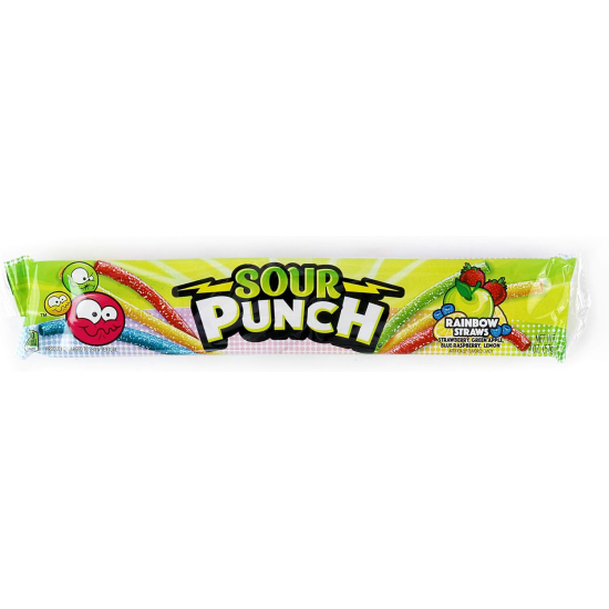 Sour Punch Rainbow Straws 57g, Pack Of 6