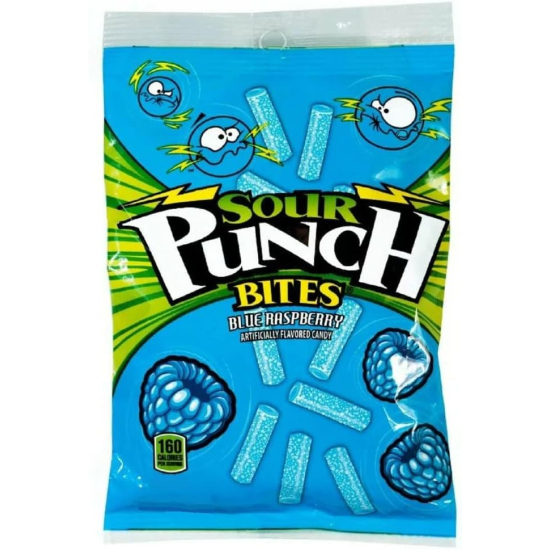 Sour Punch Bites Blue Raspberry 105g, Pack Of 6