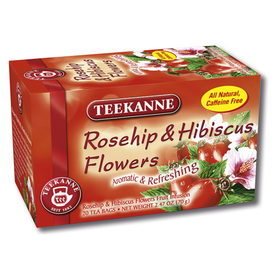 Teekanne Rosehip & Hibiscus Tea 3.5g x 20 Tea Bags, Pack Of 6