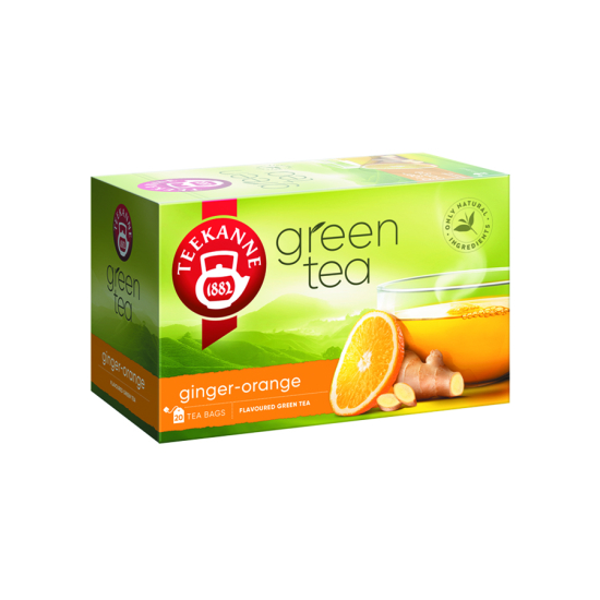 Teekanne Green Tea Ginger – Orange Tea 1.75g x 20 Tea Bags, Pack Of 6