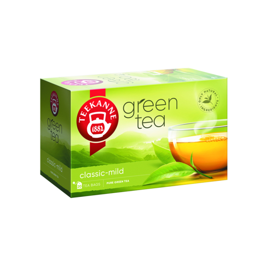 Teekanne Green Tea Classic Mild 1.75g x 20 Tea Bags, Pack Of 6