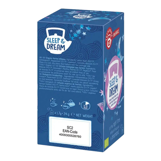 Teekanne Organics BIO Sleep & Dream Tea 1.70g x 20 Tea Bags, Pack Of 6