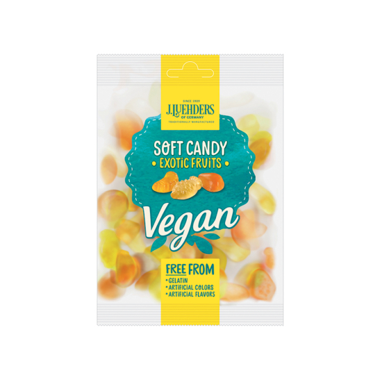 J.Luehders Vegan Soft Candy Exotic Fruits 45g, Pack Of 6