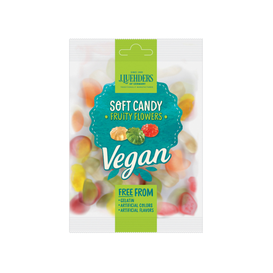 J.Luehders Vegan Soft Candy Fruity Flowers 45g, Pack Of 6