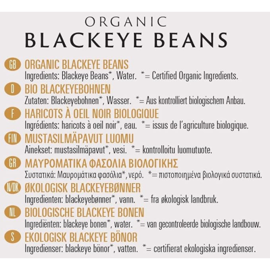 Biona Organic Blackeye Beans 400g, Pack Of 6