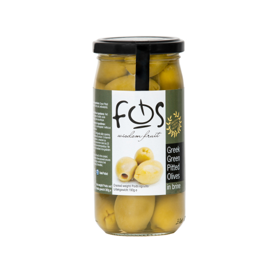 FOS Green Olives Without Stone Extra Large (Mamouth 101-110) 360g, Pack Of 6