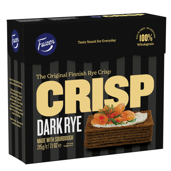 Fazer Crisp Dark Rye 215g, Pack Of  9