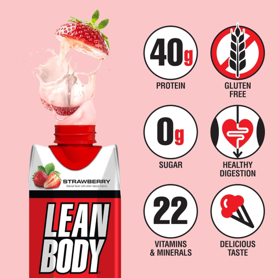 Lean Body Protein Shake Strawberry 500 ml, Pack Of 6