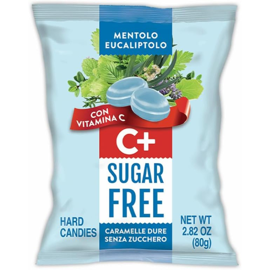 Serra Sugar Free Candies Menthol Eucalyptus With Vitamin C 80g, Pack Of 6