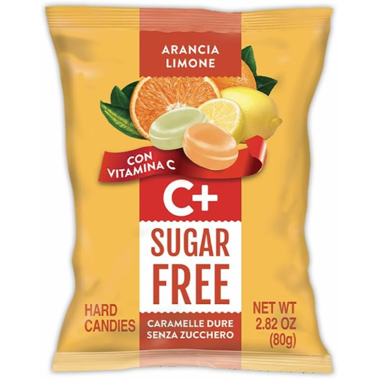 Serra Sugar Free Candies Orange and Lemon with Vitamin C 80g, Pack Of 6