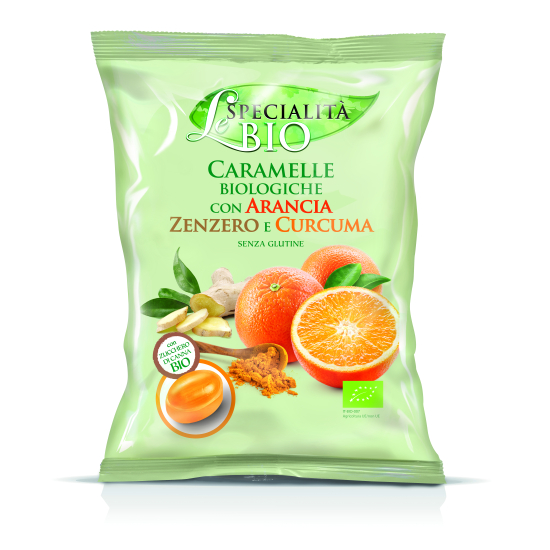 Le Specialita BIO Candies - Orange, Ginger & Turmeric 80g, Pack Of 6