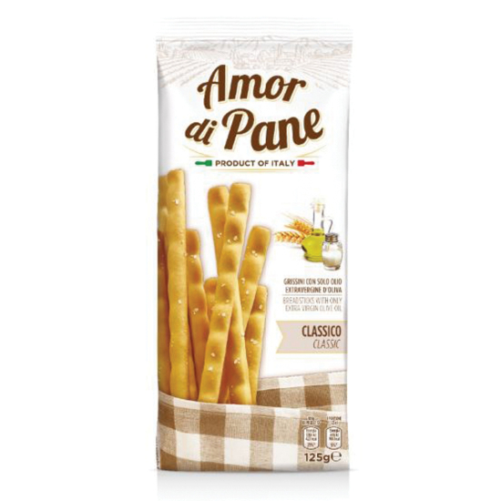 Amor Di pane Breadsticks Classico 125g, Pack Of 18