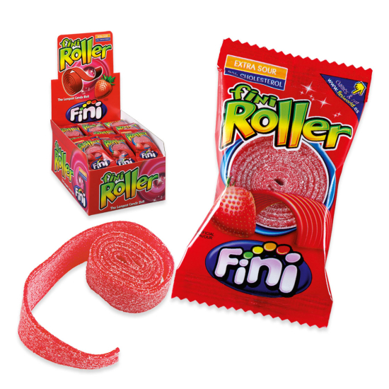 Fini Roller Extra Sour Strawberry 20g, Pack Of 6