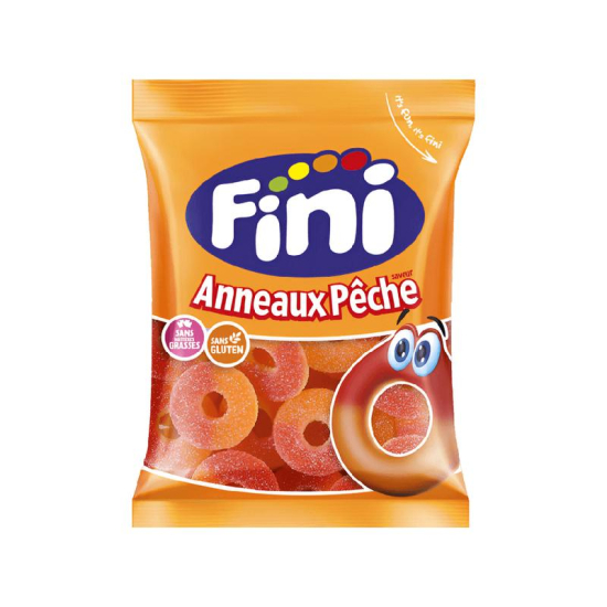 Fini Peach Rings Anneaux Peche Jelly Candy 90g, Pack Of 6