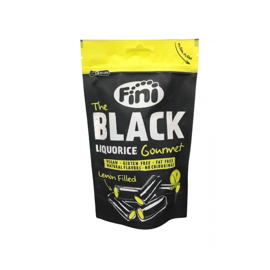 Fini Black Liquorice Gourmet Lemon Filled 180g, Pack Of 6