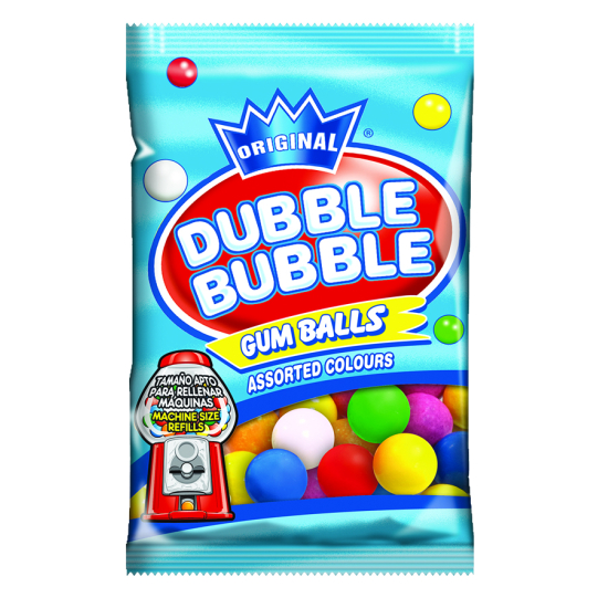 Dubble Bubble Assorted Gum Balls 90g (Gluten Free), Pack Of 6