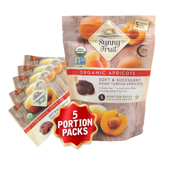 Sunny Fruit Organic Dried Apricots 250g (5 x 50g) Pack Of 6