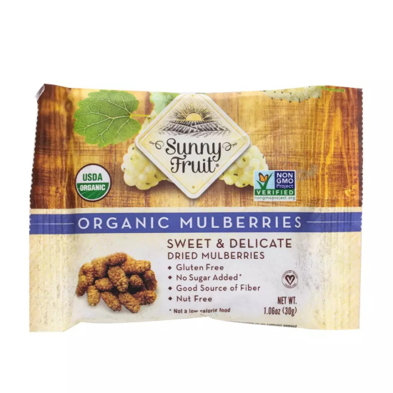 Sunny Fruit Organic Mulberries 30g, Pack Of 6