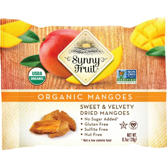 Sunny Fruit Organic Dried Mangoes 20g, Pack Of 6