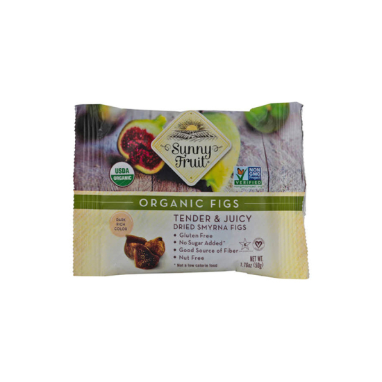 Sunny Fruit Organic Dried Figs 250g (5 x 50g) Pack Of 6