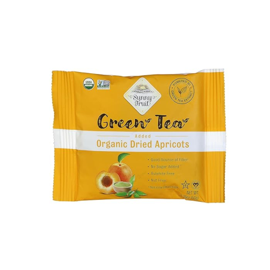 Sunny Fruit Organic Dried Apricots (Green Tea Added) 50g, Pack Of 6