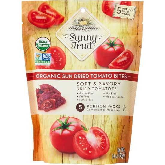 Sunny Fruit Organic Sun Dried Tomato Bites 150g (5 x30g), Pack Of 6