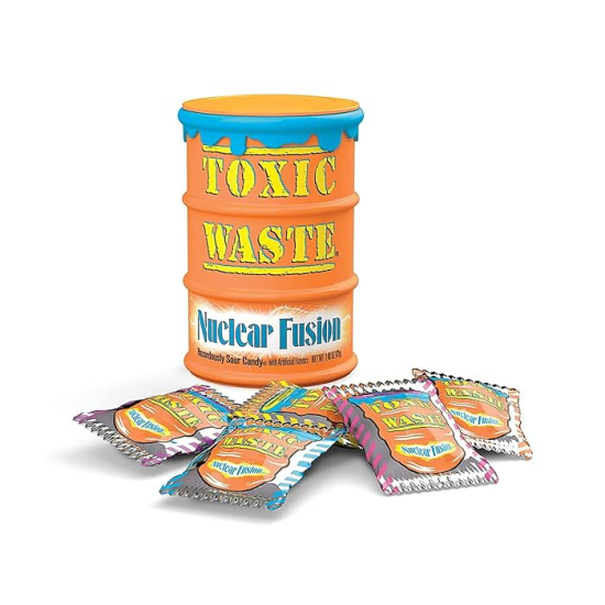 Toxic Waste Sour Candy Nuclear Fusion Drum 42g, Pack Of 12