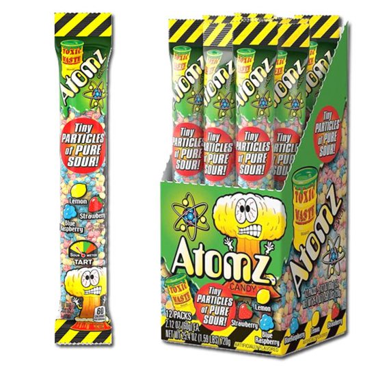 Toxic Waste Atomz Sour Chewy Candy 60g, Pack Of 12