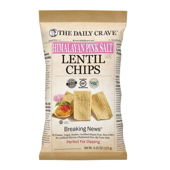 The Daily Crave Lentil Chips Himalayan Pink Salt 120g, Pack Of 6