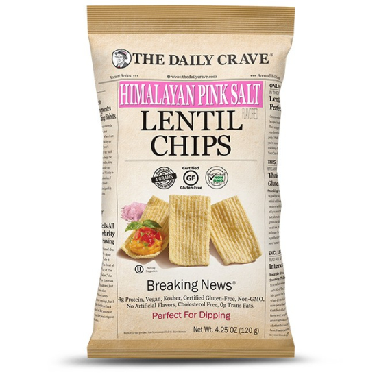 The Daily Crave Lentil Chips Himalayan Pink Salt 120g, Pack Of 8